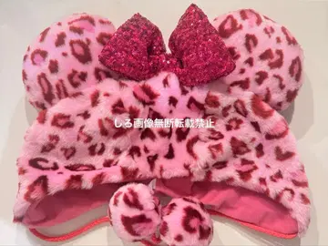 미니 팬캡 레오파드 무늬 디즈니 핑크