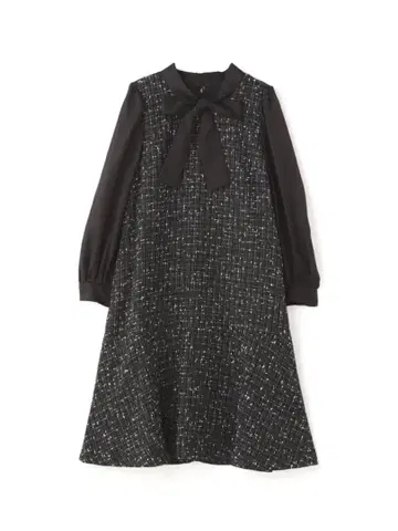 질 바이 질 스튜어트 트위드 A라인 원피스 블랙
