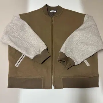 브라운 집업 바시티 자켓