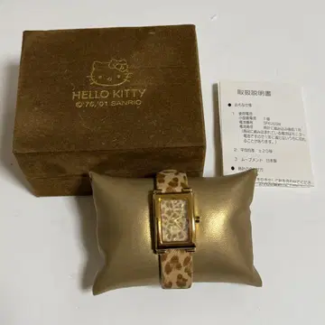 산리오 비비테크 빈티지 키티 레오파드 무늬 쿼츠 손목시계
