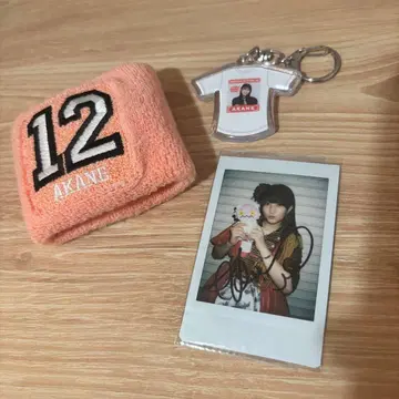 하가 아카네 리스트 밴드 키링 친필 사인 폴라로이드 세트
