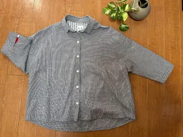 새상품급! 기에몬 체크 무늬 코튼 셔츠