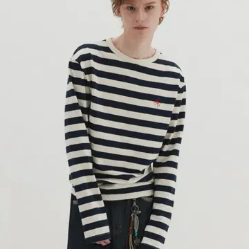DNSR 스트라이프 롱 슬리브 네이비 M