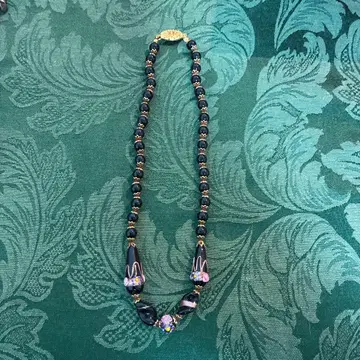 빈티지풍 블랙 목걸이 약 45cm