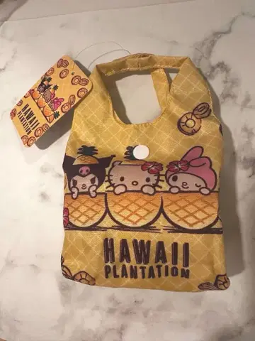 미개봉 새상품 하와이 한정판 헬로키티 인형 플랜테이션 접이식 에코백