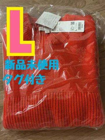 유니클로 리브 크루넥 스웨터 ANDERSON 앤더슨 오렌지 L