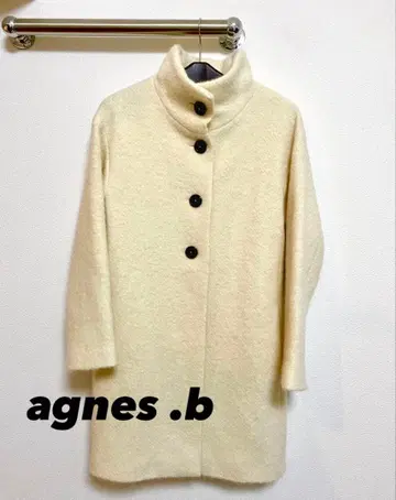 agnes.b / 애니에스 베이 여성용 화이트 무릎 기장 코트 M