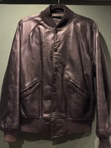 80s 90s 가죽 바시티 자켓 빈티지