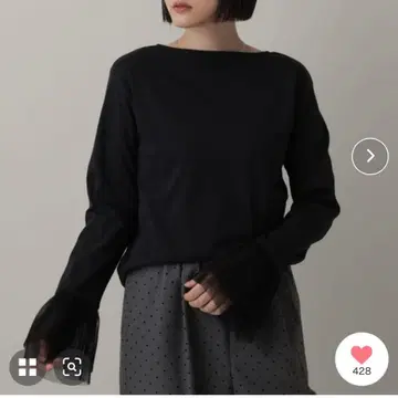 Apart by 소매 튤 플리츠 풀오버_긴팔