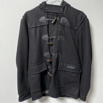 SUBCIETY 더플 코트 블랙 후드 부착