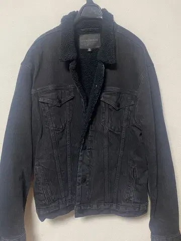 LUCKY BRAND 블랙 데님 보아 자켓