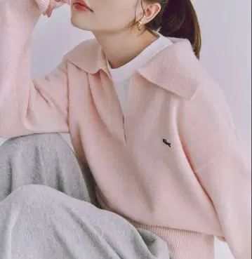 [ 새상품급 ] SNIDEL LACOSTE 스키퍼 니트 풀오버 LPNK