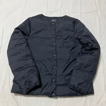 무인양품 블랙 포켓터블 다운 자켓 여성용