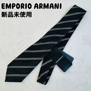 미사용 새상품 EMPORIO ARMANI 스트라이프 넥타이 블랙