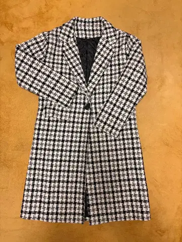 1회 착용 GRL 블랙 화이트 트위드 코트 :M