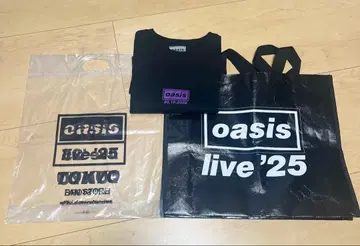 oasis live '25 티셔츠 쇼핑백 2개 포함 3종 세트