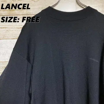 LANCEL 니트 블랙 자수 로고 하이넥