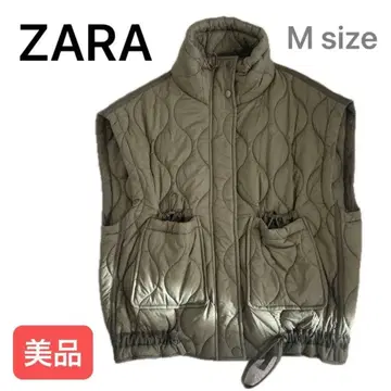 [ 새상품급 ] ZARA 퀼팅 다운 베스트 카키