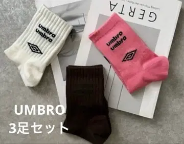 엄브로 삭스 3개 엄브로 양말 핑크 로고 여성용 rumi