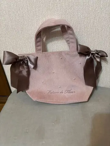 메종 드 플뢰르 리본백 코듀로이 핑크