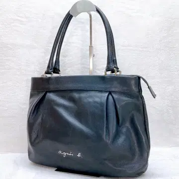 새상품급 에네스베 토트백 소가죽 올 가죽 로고 금장 장식 블랙