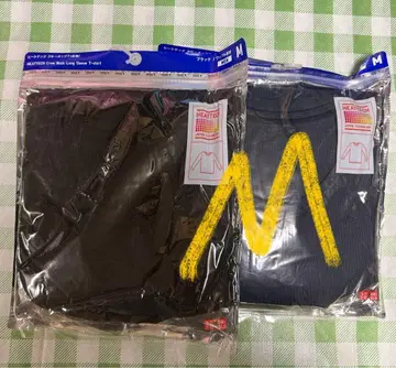 새상품 유니클로 히트텍 크루넥T 와플 소재 긴팔 M 사이즈 2종 세트