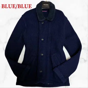 BLUE BLUE 블루블루 니트 후드티 옷깃 보아 데님 L 네이비