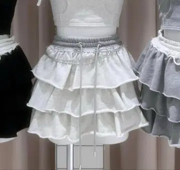 BUBBLES 바이컬러 맨투맨 치마바지