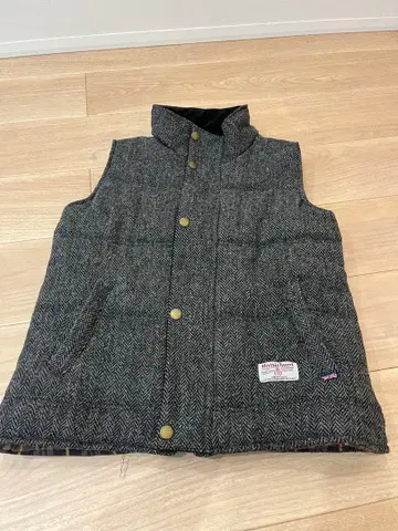 미사용 Peregrine x HarrisTweed 다운 베스트 남성용