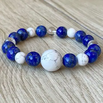 최고의 행운을 불러오는 파워스톤 팔찌 / 하울라이트, 라피스라줄리, 수정