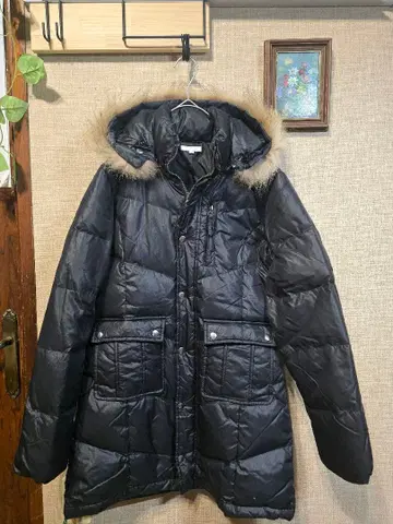 카이저 후드 부착 롱 다운 자켓 L 블랙 kaiser 새상품급