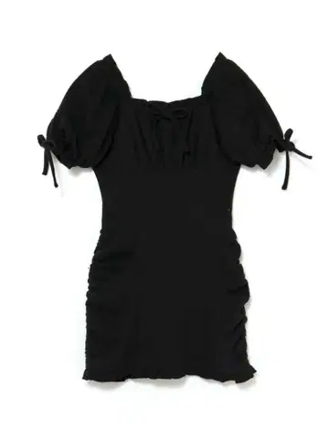 bubbles 리본 자카드 원피스 블랙