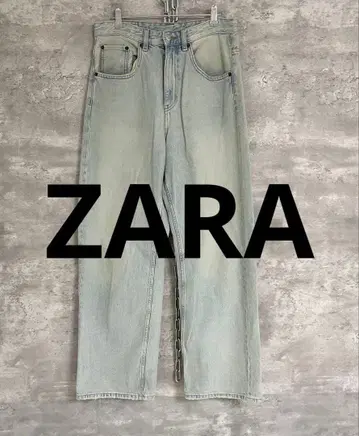 즉시 완판 ZARA/자라 슈퍼 배기 데님 팬츠 라이트 블루 US30