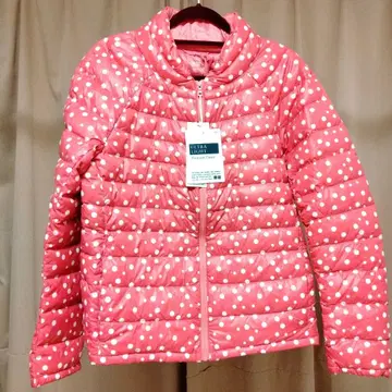 새상품! UNIQLO 유니클로 울트라 라이트 다운 자켓 핑크 도트 L