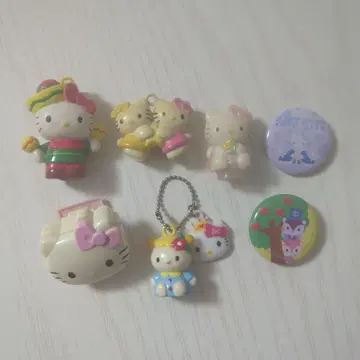 헬로키티 마스코트 캔뱃지 묶음 판매 헤이세이 레트로