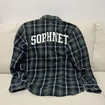 소프넷 SOPHNET. 체크 셔츠 자수 백 로고
