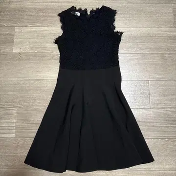 블랙 포멀 레이스 민소매 미니 원피스