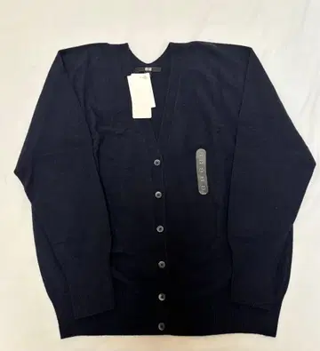 [택 포함 미사용] 유니클로 3D 캐시미어 100% 가디건 M 네이비