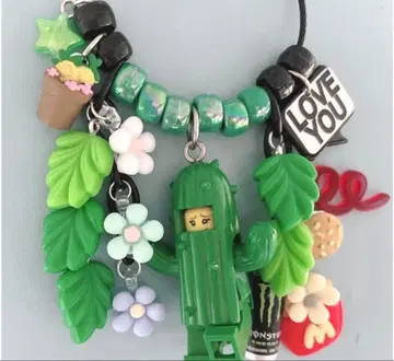 핸드메이드 키링 선인장 군