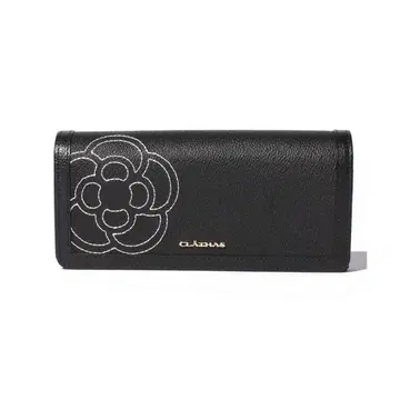 Catherine 블랙 장지갑 플라워 모티브