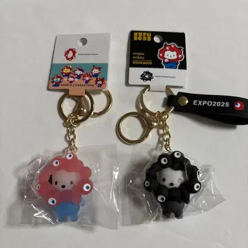 산리오 미야쿠미야쿠 입체 마스코트 키링 포차코 세트