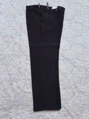 블랙 슬랙스 울 혼방