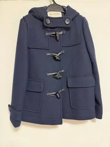 [ 새상품급 ] Ray BEAMS 네이비 더플 코트 후드 부착