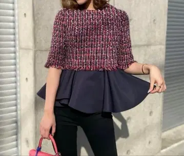 sheller 오리지널 트위드 페플럼 상의