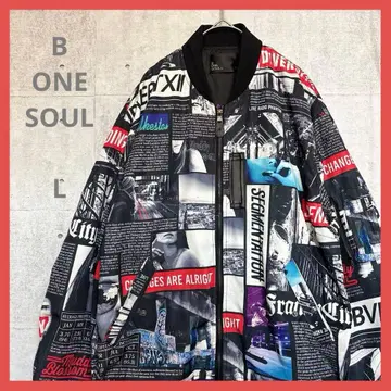 B One Soul 새상품급 [ L ] 그래픽 올 패턴 블루종