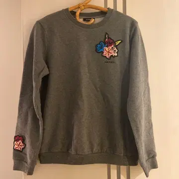 MAX&Co. 그레이 꽃무늬 자수 트레이닝복