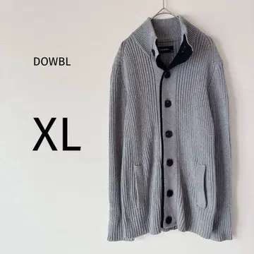 DOWBL 가디건 긴팔 남성용 하이넥 포켓 리브 그레이