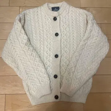 aran 아이보리 케이블 니트 가디건