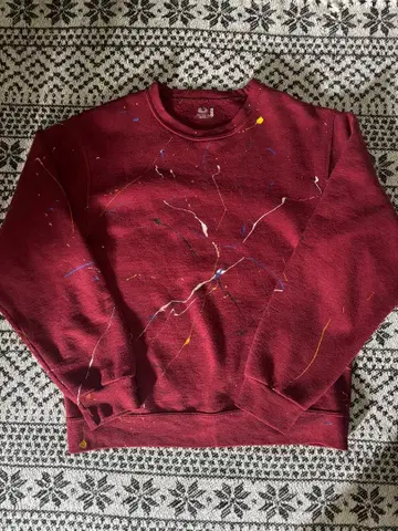 FRUIT THE LOOM 00s 페인트 맨투맨 레드