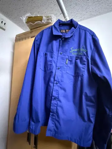 Schott 워크 셔츠 파란색 긴팔